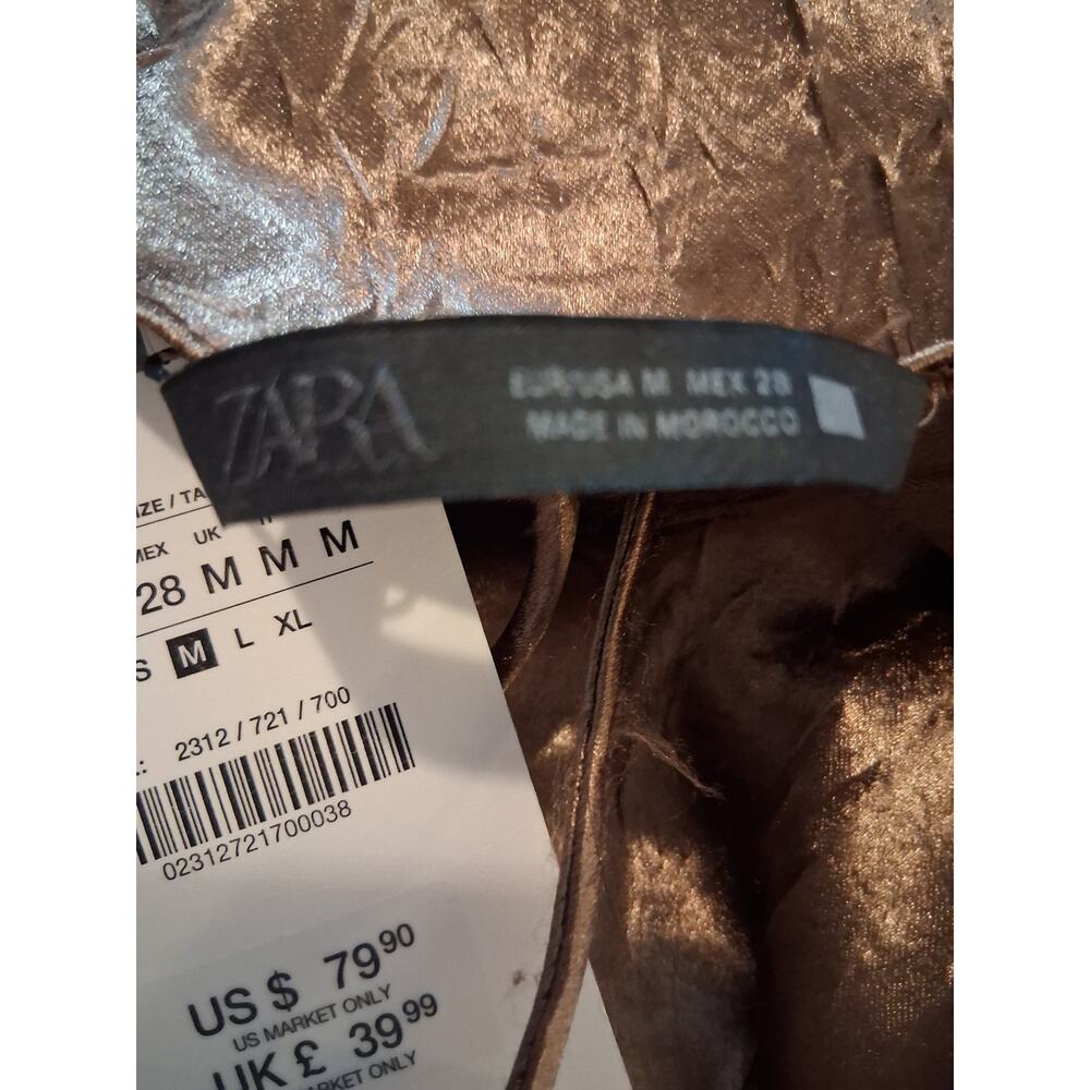 Zara Copper Satin Cowl-Neck Maxi Slip Dress - Picture 8 of 8